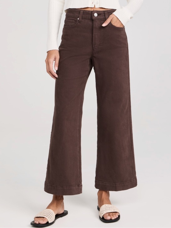 PAIGE Denim - PAIGE Anessa ankle Wide-Leg Jeans in Chocolate Brown